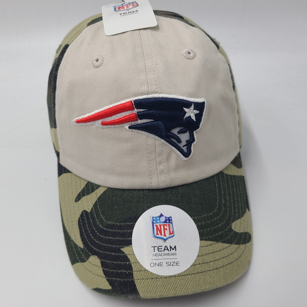 New England Patriots Hat Strapback‎ NFL Team Apparel Camo Beige Green NFL Men
